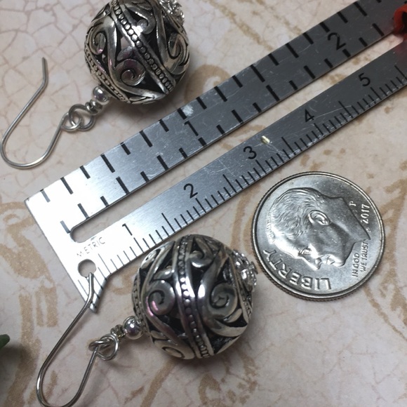 925 wires lightweight swirly ball earrings silver - Picture 4 of 4